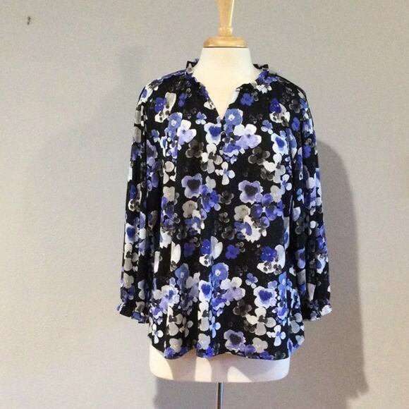 Cato Est 1946 Multicolor Floral Peplum Sleeve Blouse Size XL - Picture 1 of 16